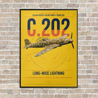 Thumbnail for Macchi C.202 Folgore vertical canvas print - framed - yellow background