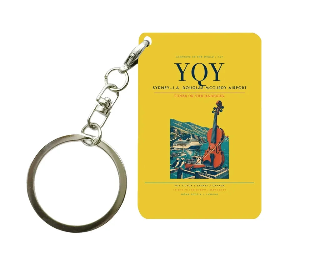 Sydney–J.A. Douglas McCurdy Airport (YQY) design on yellow key chain