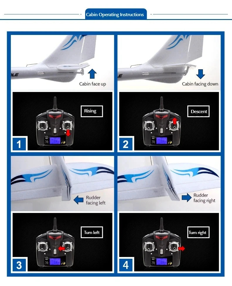F959s Three-Channel Push-Back High-Speed Glider Six-Axis Gyroscope Remote Control Aircraft Plane Rc Model Toy - view 21