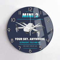 Thumbnail for DJI Mini 2 design on navy blue no frame wall clock