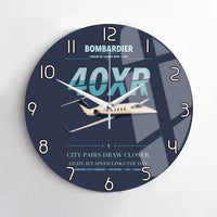 Thumbnail for Bombardier Learjet 40XR design on navy blue no frame wall clock