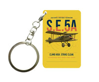 Thumbnail for Royal Aircraft Factory S.E.5a design on yellow designed key chain, double-side print
