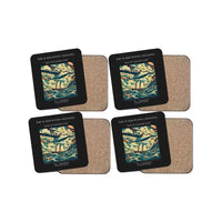 Thumbnail for The Warm Winds Crossing - Designed Coasters design on black 4-pieces-set