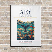 Thumbnail for Akureyri Airport AEY - Canvas Framed - White