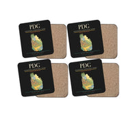 Thumbnail for Minangkabau International Airport (PDG) design on black 4 pieces set coaster
