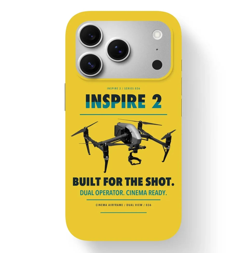 DJI Inspire 2 Case design on yellow iphone case