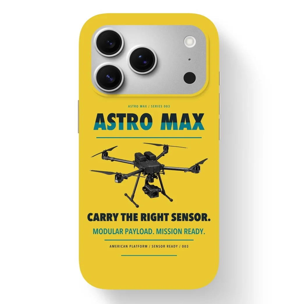 Freefly Astro Max Case design on yellow iphone case
