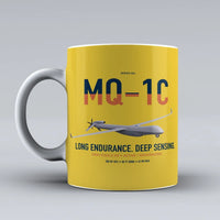 Thumbnail for MQ-1C Gray Eagle ER design on yellow ceramic mug, double-side print