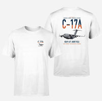 Thumbnail for C-17A Globemaster III design on white double-side t-shirt, double-side print