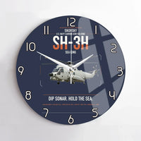 Thumbnail for Sikorsky SH-3H Sea King design on navy blue no frame wall clock