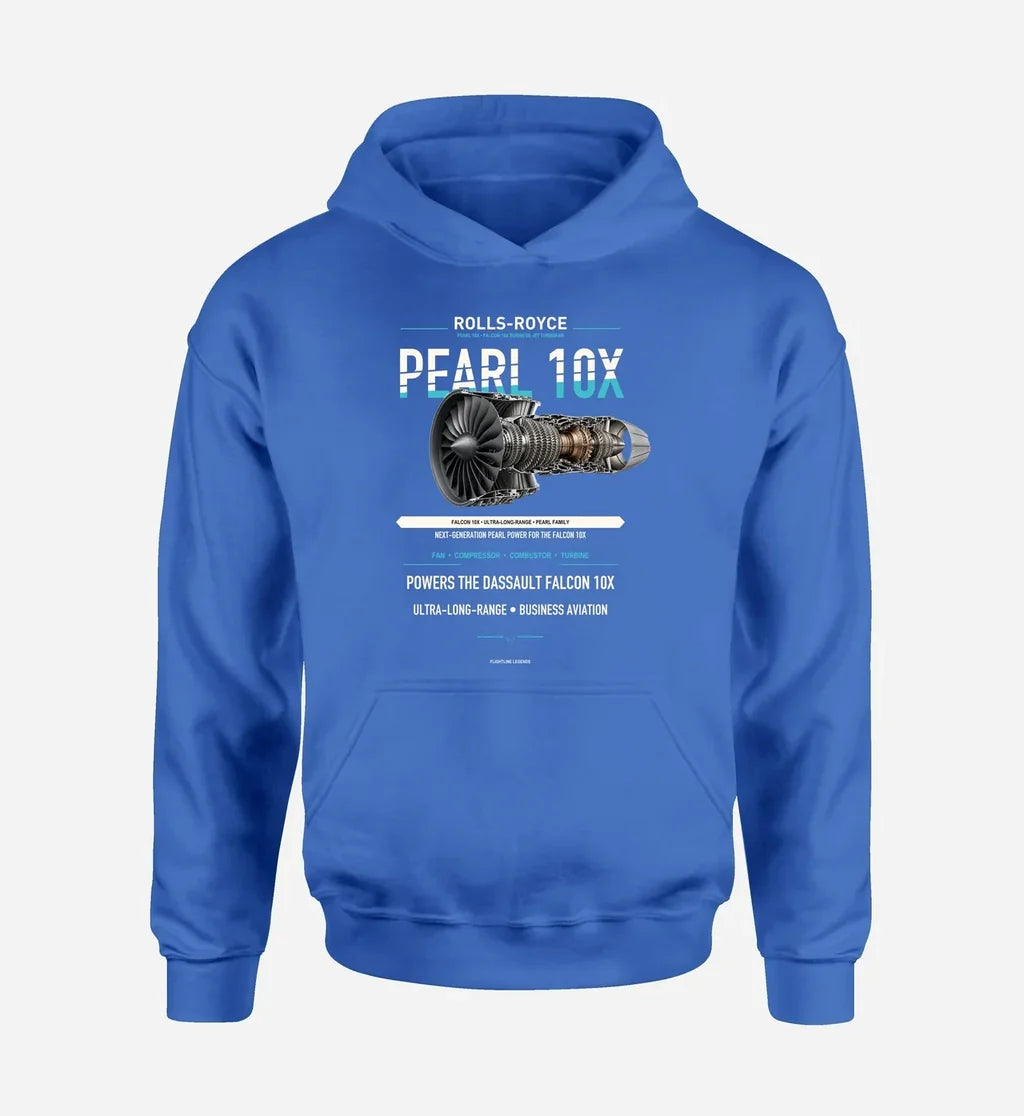 PEARL 10X design on blue hoodie single side