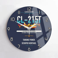 Thumbnail for Canadair CL-215T design on navy blue no frame wall clock