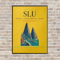Thumbnail for George F. L. Charles Airport SLU — Castries vertical canvas print - framed - yellow background