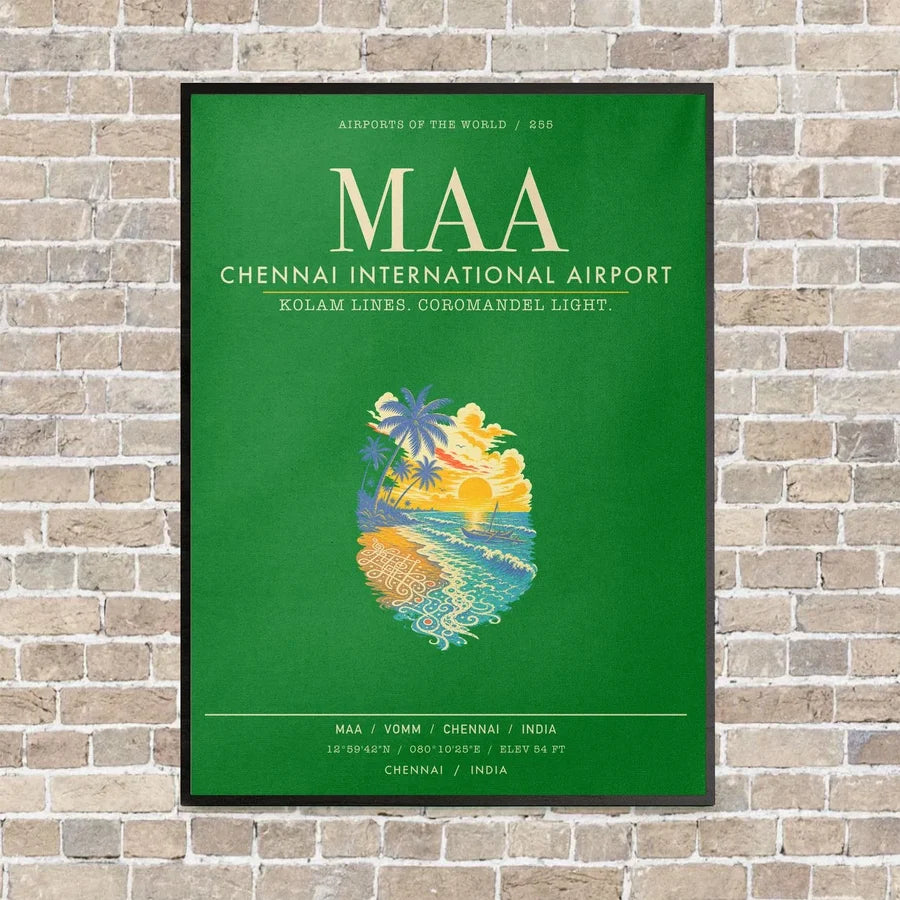 Chennai International Airport MAA - Canvas Framed - Green