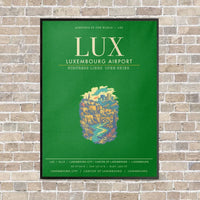 Thumbnail for Luxembourg Airport LUX - Canvas Framed - Green