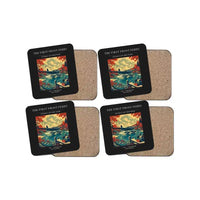 Thumbnail for The First Frost Ferry - Designed Coasters design on black 4-pieces-set