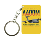 Thumbnail for Airbus A400M Atlas design on yellow designed key chain, double-side print
