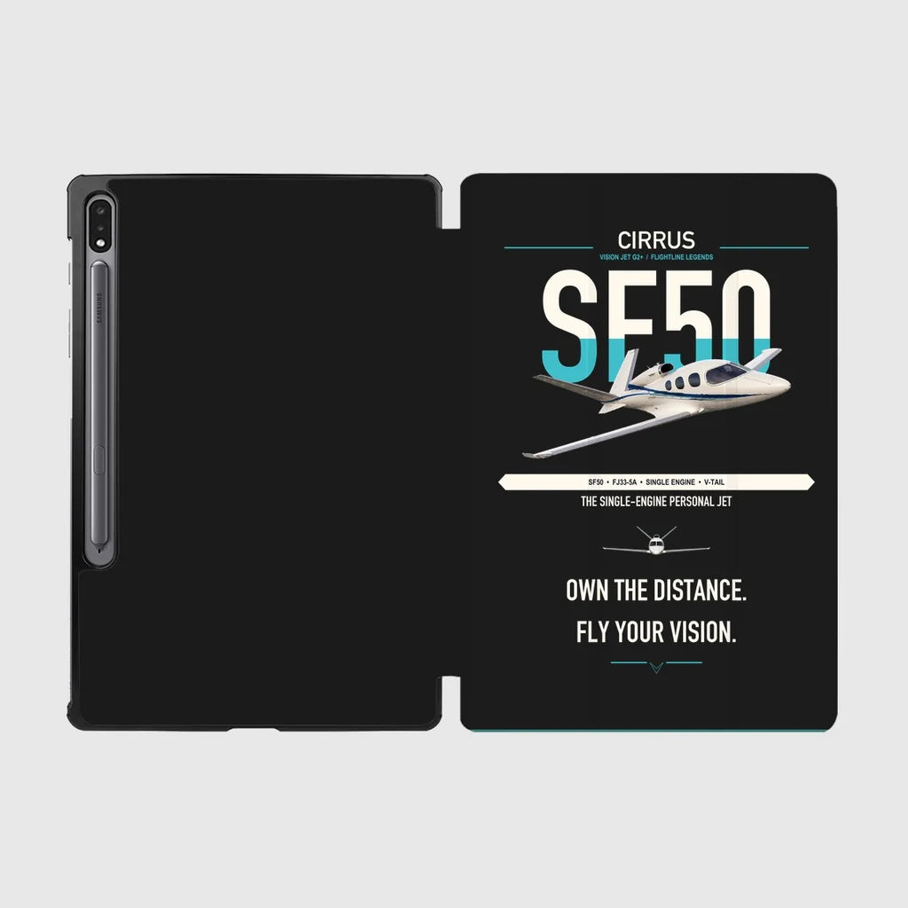 Cirrus Vision Jet G2+ design on black samsung tablet tablet case