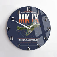Thumbnail for Supermarine Spitfire Mk IX design on navy blue no frame wall clock