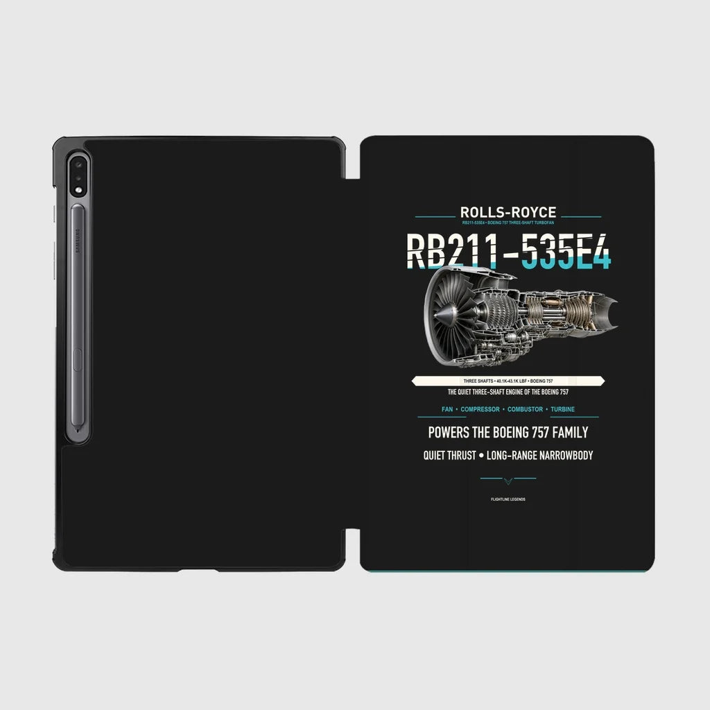 RB211-535E4 design on black samsung tablet tablet case