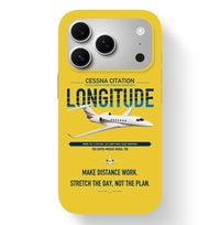 Thumbnail for Cessna Citation Longitude design on yellow magsafe iphone case, for iPhone 17 Pro