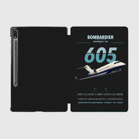 Thumbnail for Bombardier Challenger 605 design on black samsung tablet tablet case