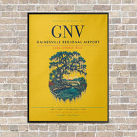 Thumbnail for Gainesville Regional Airport GNV vertical canvas print - framed - yellow background