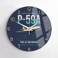 Thumbnail for P-59A Airacomet design on navy blue no frame wall clock