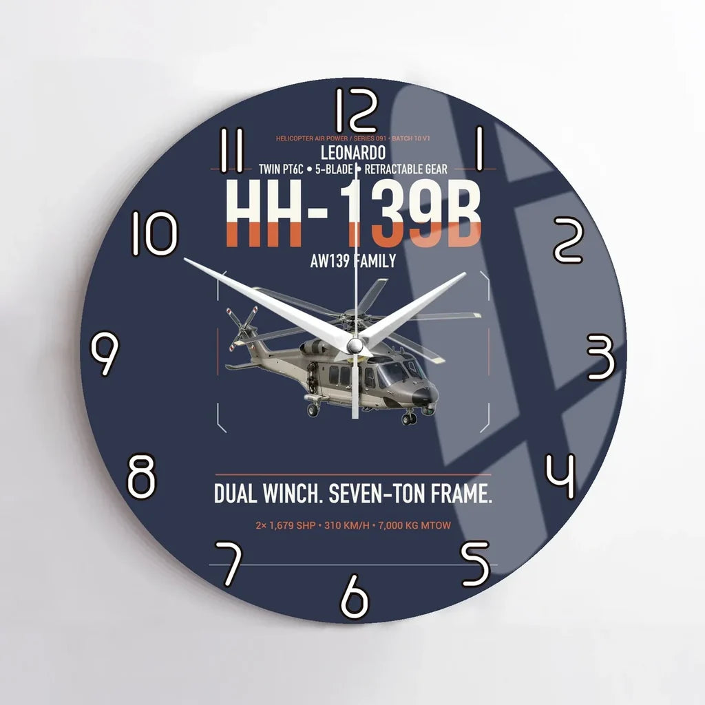 Leonardo HH-139B design on navy blue no frame wall clock