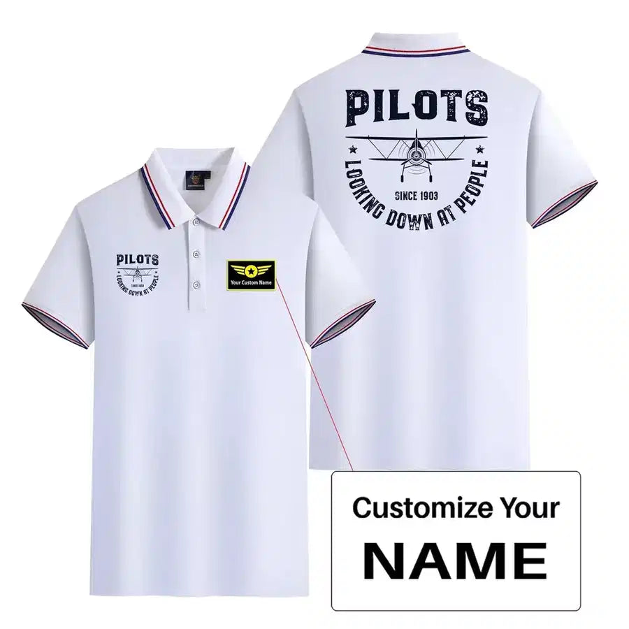 Customisable Pilots Looking Down at People Polo Shirt - view 17