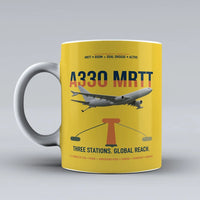 Thumbnail for Airbus A330 MRTT design on yellow ceramic mug, double-side print