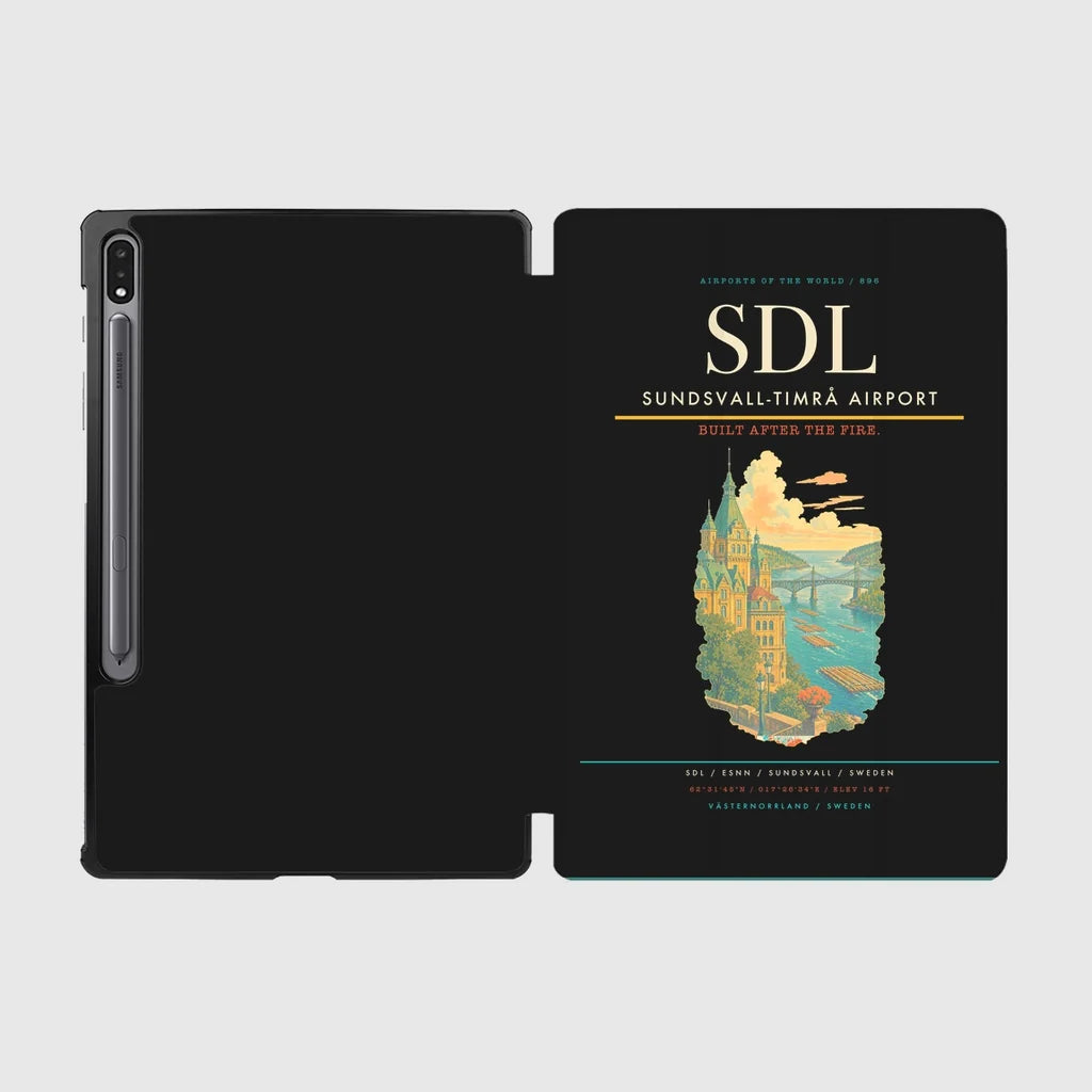Sundsvall-Timrå Airport (SDL) design on black samsung tablet tablet case