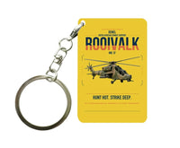 Thumbnail for Denel Rooivalk Mk 1F design on yellow designed key chain, double-side print