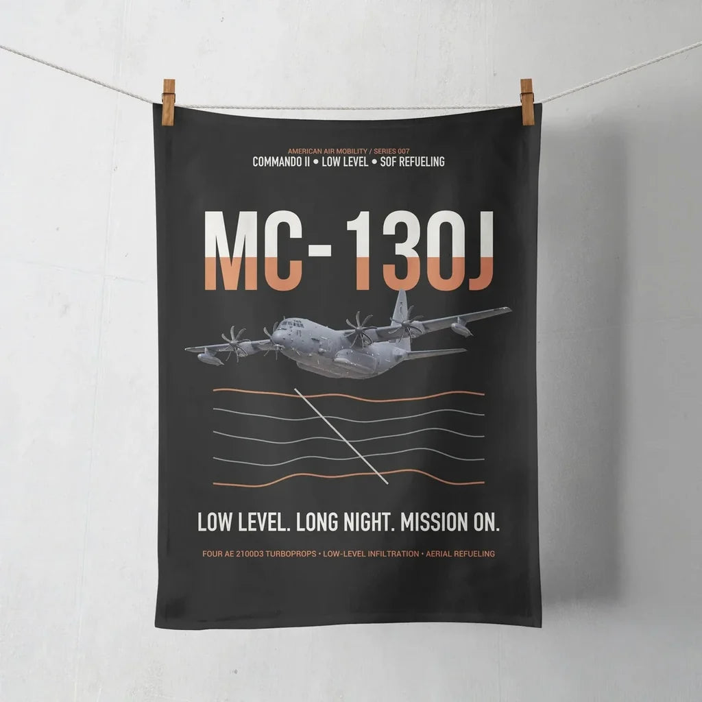 MC-130J COMMANDO II design on black towel