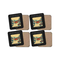 Thumbnail for The First Snow Circuit - Designed Coasters design on black 4-pieces-set