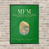Thumbnail for Macau International Airport MFM - Canvas Framed - Green