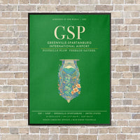 Thumbnail for Greenville-Spartanburg International Airport GSP - Canvas Framed - Green