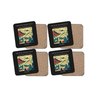Thumbnail for The Dune Shadow Race - Designed Coasters design on black 4-pieces-set