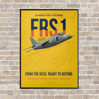 Thumbnail for British Aerospace Sea Harrier FRS.1 vertical canvas print - framed - yellow background