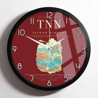 Thumbnail for Tainan Airport TNN Wall-Clock Framed - Dark Red