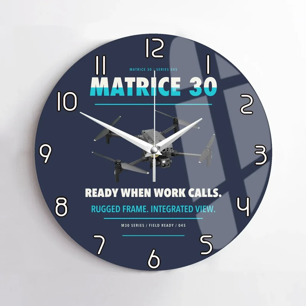 DJI Matrice 30 design on navy blue no frame wall clock