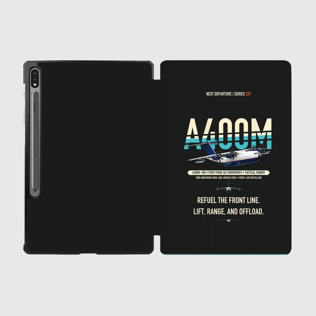 Airbus A400M Aerial Tanker design on black samsung tablet tablet case