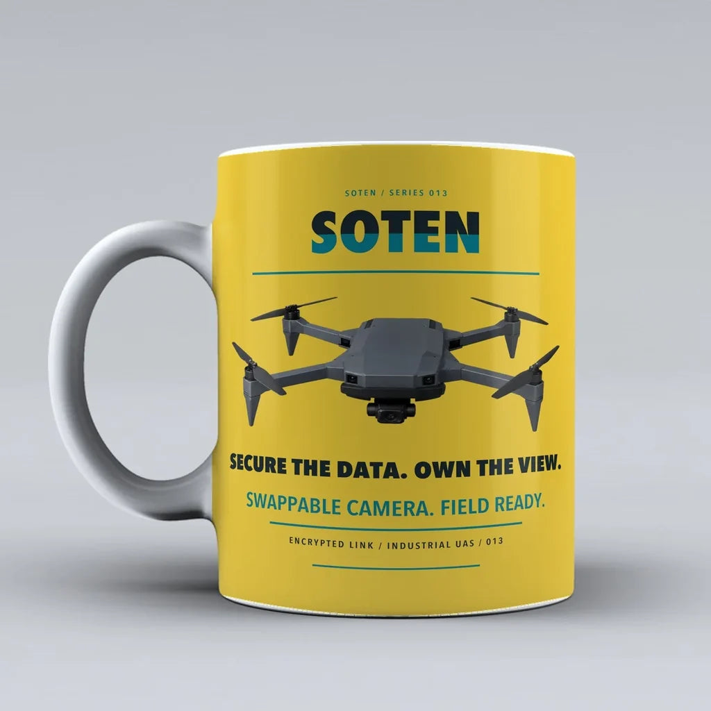 SOTEN Mug design on yellow acsl