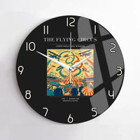 Thumbnail for VINTAGE G4026 - The Flying Circus - Designed Wall Clocks design on black no-frame