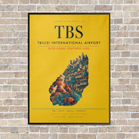 Thumbnail for Tbilisi International Airport TBS vertical canvas print - framed - yellow background
