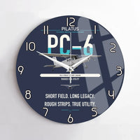 Thumbnail for Pilatus PC-6 Porter design on navy blue no frame wall clock