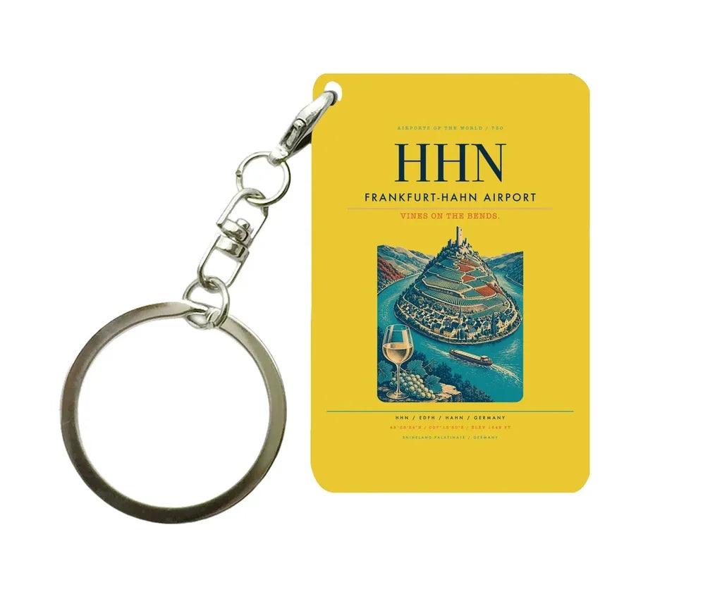 Frankfurt-Hahn Airport (HHN) design on yellow key chain