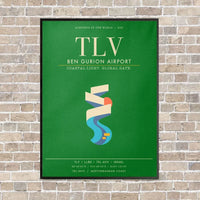 Thumbnail for Tel Aviv Ben Gurion Airport TLV - Canvas Framed - Green