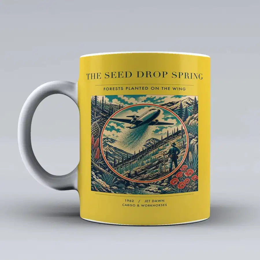 VINTAGE G4490 - The Seed Drop Spring - Ceramic Mug design on yellow