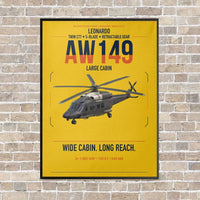 Thumbnail for Leonardo AW149 vertical canvas print - framed - yellow background